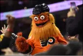  ?? DERIK HAMILTON — THE ASSOCIATED PRESS FILE PHOTO ?? Philadelph­ia Flyers mascot Gritty allegedly punched a 13-year-old boy after a photo shoot in November.