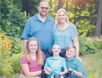  ?? FAMILY ?? Colin and Kate Anderson, and their children, Gavin, middle, and his twin brother, Spencer, and 12-year-old sister Bailey.