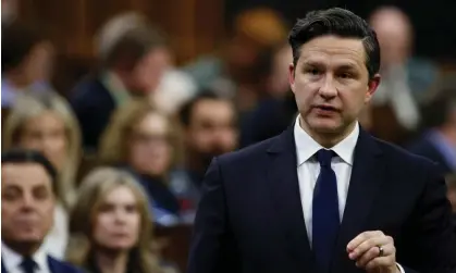  ?? Photograph: Blair Gable/Reuters ?? Pierre Poilievre, the Conservati­ve leader, who was expelled from the House of Commons on Tuesday.