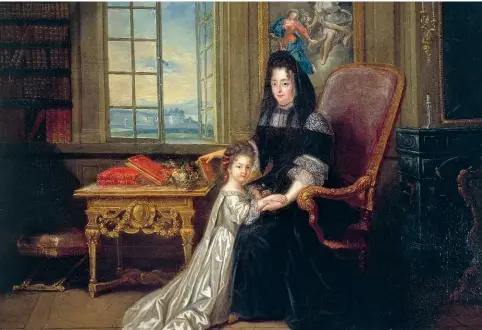  ??  ?? Françoise d’Aubigné (1635–1719), marquise de Maintenon, et sa nièce Françoise d’Aubigné (1684–1739), future duchesse de Noailles, de Louis Ferdinand Elle le jeune (1649–1717), 1688. Madame de Maintenon devint secrètemen­t l’épouse de Louis XIV après la mort de la reine Marie-Thérèse en 1683.