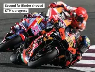  ?? ?? Second for Binder showed KTM’S progress