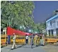  ??  ?? Policemen on duty at the Feroz Shah Kotla Ground in New Delhi