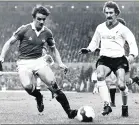  ??  ?? BOXING DAY, 1980: United’s Kevin May battles Kop star Mcdermott