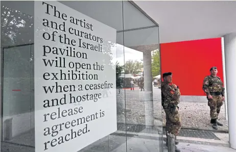  ?? ?? Israel’s pavilion at Venice Biennale, on April 16.