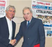 ??  ?? Andrea Abodi e Maurizio Beretta, presidenti della Lega di B e di A