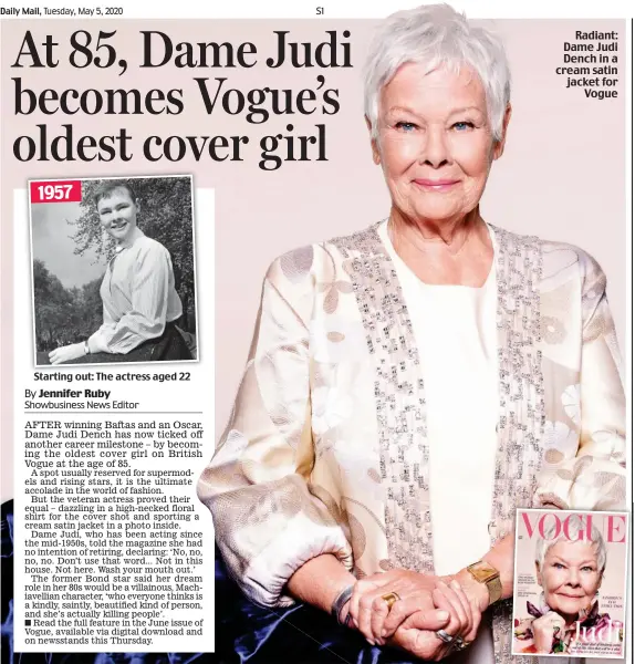 Judi Dench, 85, is the oldest British Vogue cover star ever
