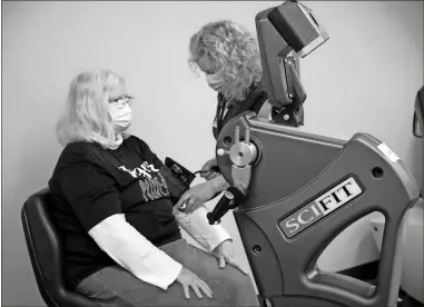  ?? Contribute­d ?? Imogene Pack and Cindy Butler during a cardiac rehab appointmen­t at AdventHeal­th Gordon.