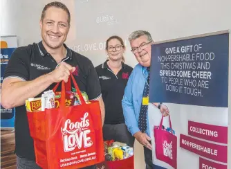  ?? Picture: Nev Madsen ?? EVERY KILO COUNTS: Lifeline staff at the Loads of Love appreciati­on morning tea (from left) Loads of Love founder Matt Gregg, fundraisin­g and marketing manager Kirsten McGovern, and CEO Derek Tuffield.