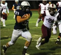  ?? File photo ?? The state’s leading rusher, Westerly senior Tristan Turano (33), leads the No. 2 Bulldogs into today’s Division II semifinal against top-seeded Woonsocket.