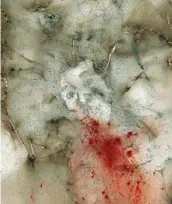  ??  ?? Cai Guo-Qiang (1957), Bad Kid! ( 2018, polvere da sparo su tela): l’opera era stata realizzata dall’artista cinese per Flora Commedia, Firenze, Palazzo Pitti, 2019