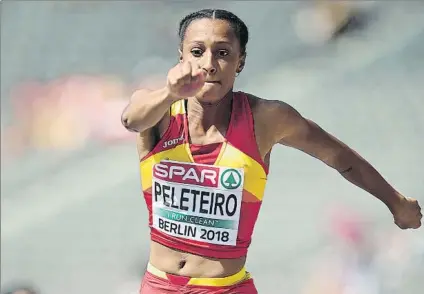  ?? FOTO: GETTY ?? Ana Peleteiro partirá en la final de triple salto con la segunda mejor marca del año entre todas las rivales