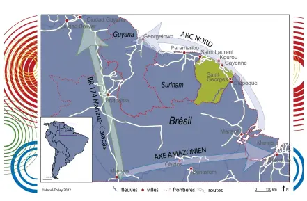  ?? ??  Les Guyanes dans l’« Arc Nord » des visées géopolitiq­ues brésilienn­es, entre Amazone et Caraïbes