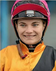  ?? PHOTO: GRANT MATTHEW/FAIRFAX NZ ?? Danielle Johnson is leading the jockey’s premiershi­p with 89 wins.