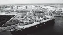  ?? Kevin Clancy / Associated Press ?? Shipping liquefied natural gas from Cheniere’s Sabine Pass Terminal could be cut back because of excess supply.