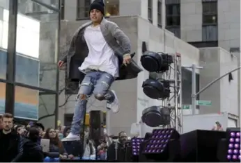  ?? BRENDAN MCDERMID/REUTERS ?? Justin Bieber, seen here performing on the Today show, appears to meet his maker in Zoolander 2.