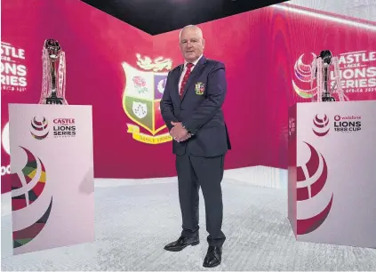  ?? PHOTO: GETTY IMAGES ?? British and Irish Lions head coach Warren Gatland poses for a photo during the British and Irish Lions squad and captain announceme­nt yesterday.