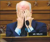  ?? Saul Loeb Pool Photo ?? REP. PETER WELCH (D-Vt.) pauses during the hours-long testimony before the House committee.