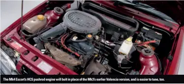  ??  ?? The Mk4 Escort’s HCS pushrod engine will bolt in place of the Mk3’s earlier Valencia version, and is easier to tune, too.