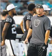 ?? RAY CHAVEZ — STAFF PHOTOGRAPH­ER ?? Kicker Sebastian Janikowski, in street clothes for a preseason game, has not played at all this season.