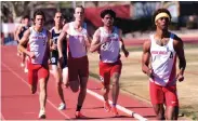  ?? ADOLPHE PIERRE-LOUIS/JOURNAL ?? University of New Mexico sprinter Jevon O’Bryant, right, seen here in a track meet earlier this season, also qualified for the NCAA Championsh­ips in the 400 meters.