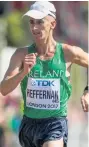  ??  ?? WALKING TALL Rob Heffernan on way to eighth