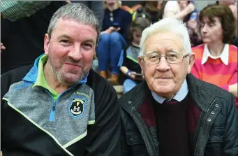  ??  ?? Bernard ‘Pop’ Lynch and Liam Shanahan from Tralee at the Superleagu­e match between Tralee Warriors and Killorglin played in the Killorglin Sports Complex last Saturday night