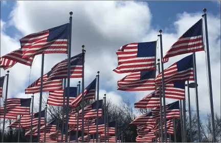  ?? DAVID S. GLASIER — THE NEWS-HERALD ?? Flags are waving earlier than usual at the Boulevard of 500Flags in Eastlake.