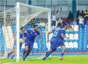  ?? ?? Shooting Stars players celebratin­g a goal scored during a recent league game.
FILE PHOTO