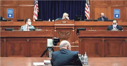  ?? POOL PHOTO BY TOM BRENNER ?? “We will do everything we can to handle and deliver election mail,” Postmaster General Louis DeJoy tells the House Oversight and Reform Committee hearing on slowdowns at the Postal Service on Monday.