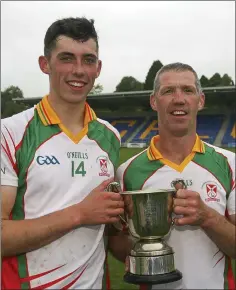  ??  ?? Kiltegan father and son hurling duo, Padraig and Christy O’Toole.