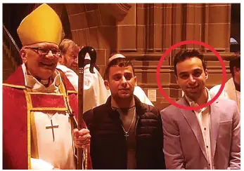  ?? ?? Christian convert...Al Swealmeen, circled, with Bishop Cyril Ashton at Liverpool Cathedral