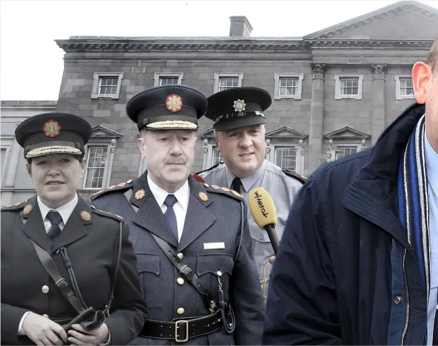  ??  ?? RANK AND FILE MYSTERY: Some of the players in the controvers­y include, from left, Garda Commission­er Noirin O’Sullivan, her predecesso­r Martin Callinan, Superinten­dent David Taylor, Sergeant Maurice McCabe, Tanaiste and Minister for Justice Frances...