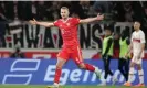  ?? ?? Matthijs de Ligt celebrates after scoring Bayern Munich’s first goal at VfB Stuttgart. Photograph: Christina Pahnke/sampics/Corbis/Getty Images