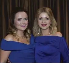  ??  ?? Helan Rouse and Laura Leigh at the Dunlavin GAA Club dinner dance at Tulfarris Hotel last weekend.