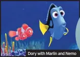  ??  ?? Dory with Marlin and Nemo