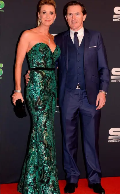  ??  ?? Former jockey AP McCoy and his wife Chanelle Burke — she will star in the new season of Dragons’ Den