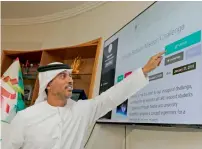  ?? Photos by Ryan Lim ?? Dr Ahmad bin Abdullah Humaid Belhoul Al Falasi says new iShuttle portal aims at inspiring young generation­s. —