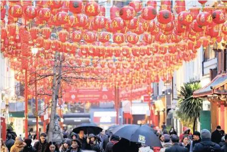  ?? | HENRY NICHOLLS African News Agency (ANA) ?? CHINA’S Lunar New Year holiday retail sales rose 8.5percent from last year. The softer growth is evidence that the economy is slowing.