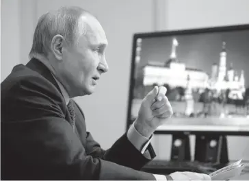  ?? FOTO: AFP ?? > El presidente ruso Vladimir Putin espera tener un diálogo con Joe Biden.