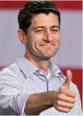  ??  ?? Thumbs-up: Paul Ryan