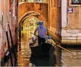 ??  ?? OAR-SOME: A gondola on Venice’s canals and, far right, a mosaic of St Mark