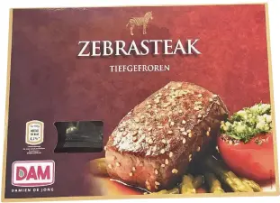  ?? FOTO: SABINE KRICKE ?? So sieht die Verpackung der Zebrasteak­s aus.