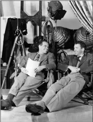  ??  ?? Director Frank Capra (left) and James Stewart on the set of “It’s a Wonderful Life.”