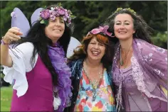  ?? Sinead De Burca, Ventry, Linda Flaherty and Elena Danann from Dingle at the fairy trail in Kilflynn. ??