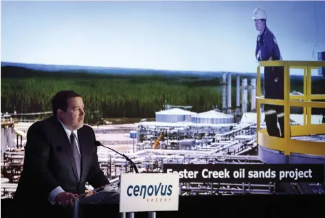  ?? JEFF MCINTOSH/THE CANADIAN PRESS FILES ?? Cenovus CEO Alex Pourbaix has faith that new pipelines, including the Keystone XL project, will be built even as the CBC reported that social media accounts from oil-producing nations like Russia were engaged in a campaign against Canadian pipelines.