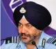  ??  ?? Air Chief Marshal B. S. Dhanoa, the IAF Chief