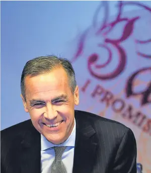  ??  ?? ECONOMY: Bank of England Governor Mark Carney is expected to up interest rates