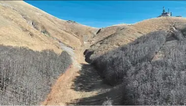  ?? ?? a view of a ski slope without snow at Mount terminillo in Italy. this ski season, many resorts in europe are not getting enough snow, but the conditions seem to be worse at Mount terminillo. — reuters