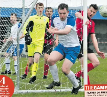  ?? ?? GOALMOUTH SCRAMBLE: Action from last Sunday’s game at Hazelwood.