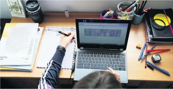  ??  ?? Learning from home Pupils in Perth and Kinross will once again need to get used to remote learning